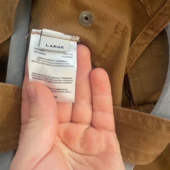 Kids Duck Overalls Dickies Large Brown - Picture 3 of 5